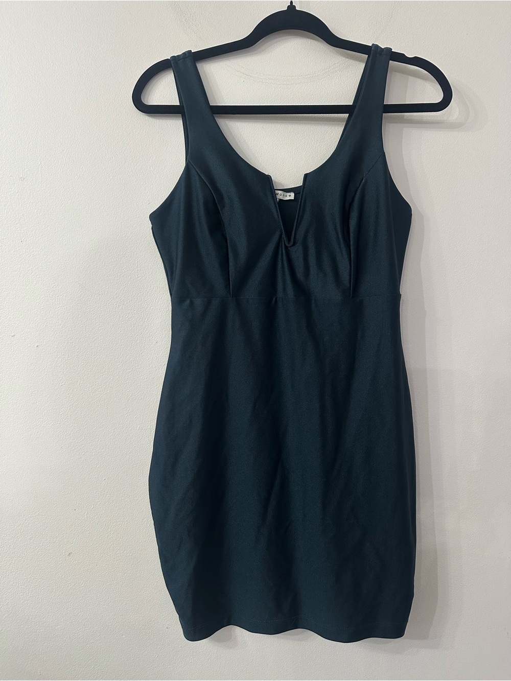 Haute Monde Blue Sleeveless V-Notch Mini Dress